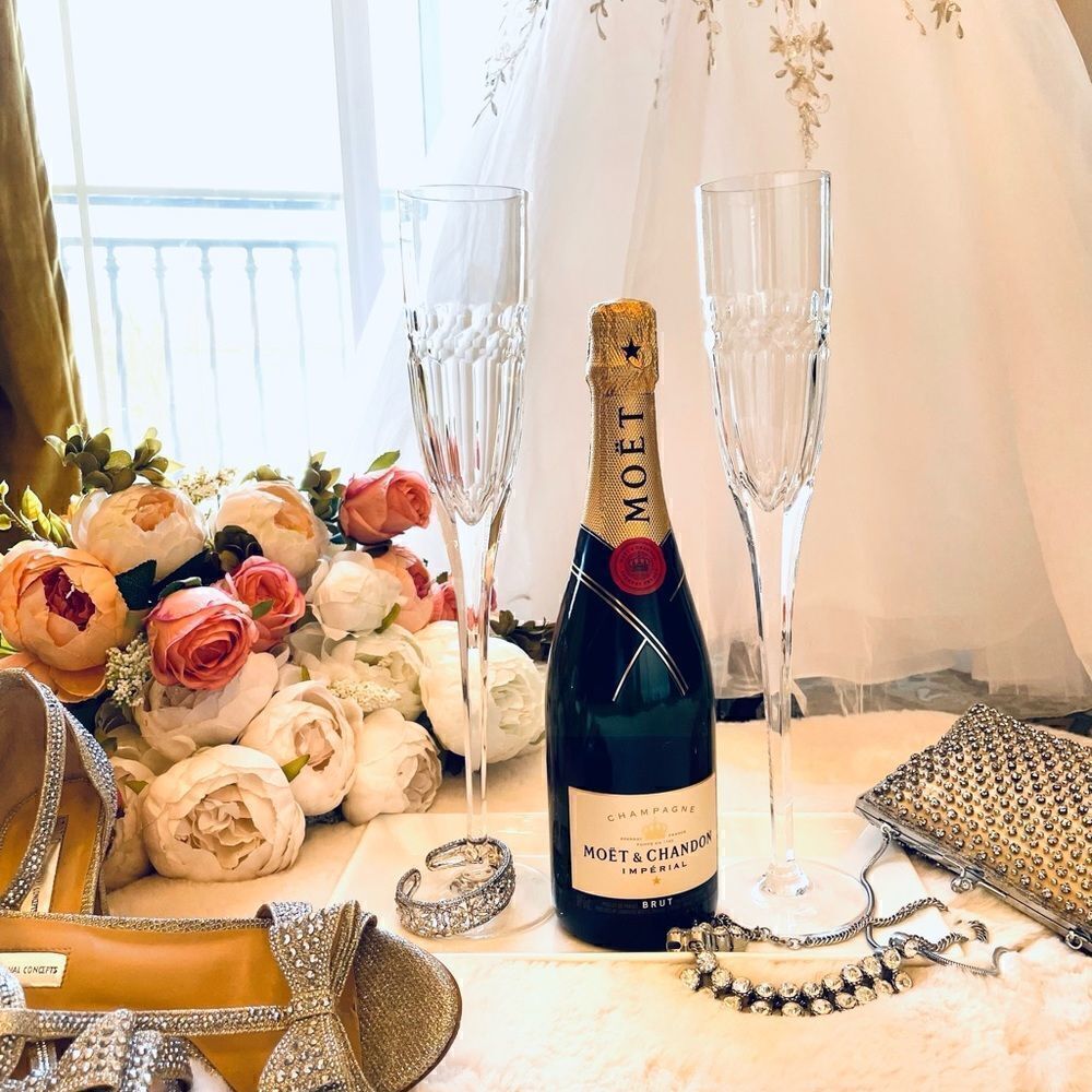 ♥️ TALL Mid Century Champagne flutes, oversized tall wedding glasses PRICE FIRM. - Picture 4 of 17